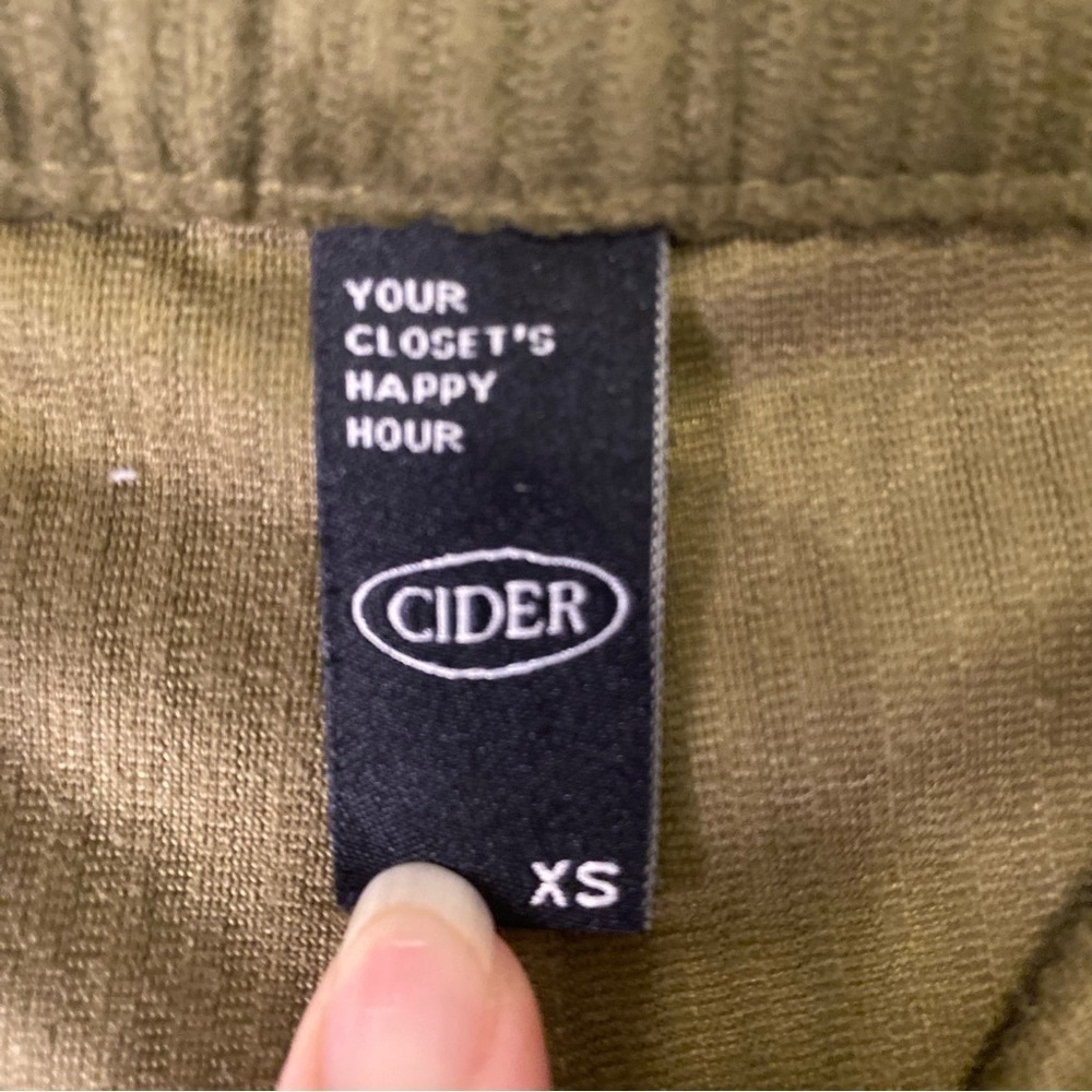 Cider Corduroy Green Wide Flare Leg High Waisted Trouser Pants XS 90s Y2K Office - Picture 7 of 12